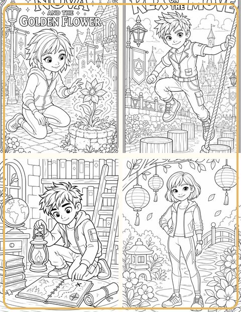 Everlyn Junior coloring pages pack preview