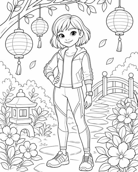 Luma lantern garden coloring page preview