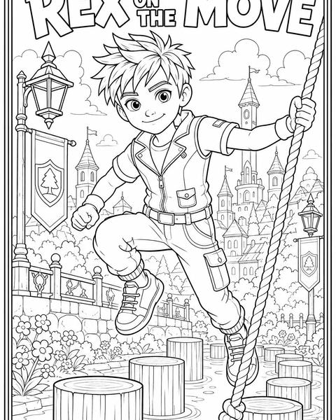 Rex coloring page preview