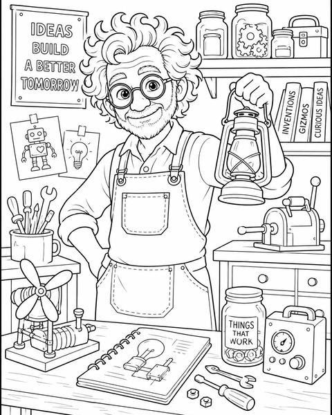 Silas workshop coloring page preview